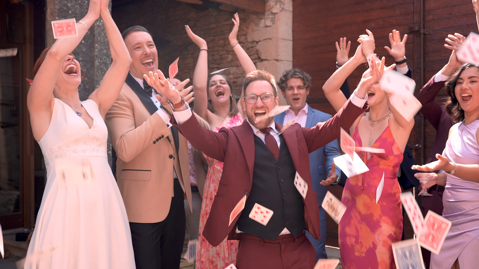 Magicien au vin d'honneur d'un mariage au Domaine de la Ruisselière
